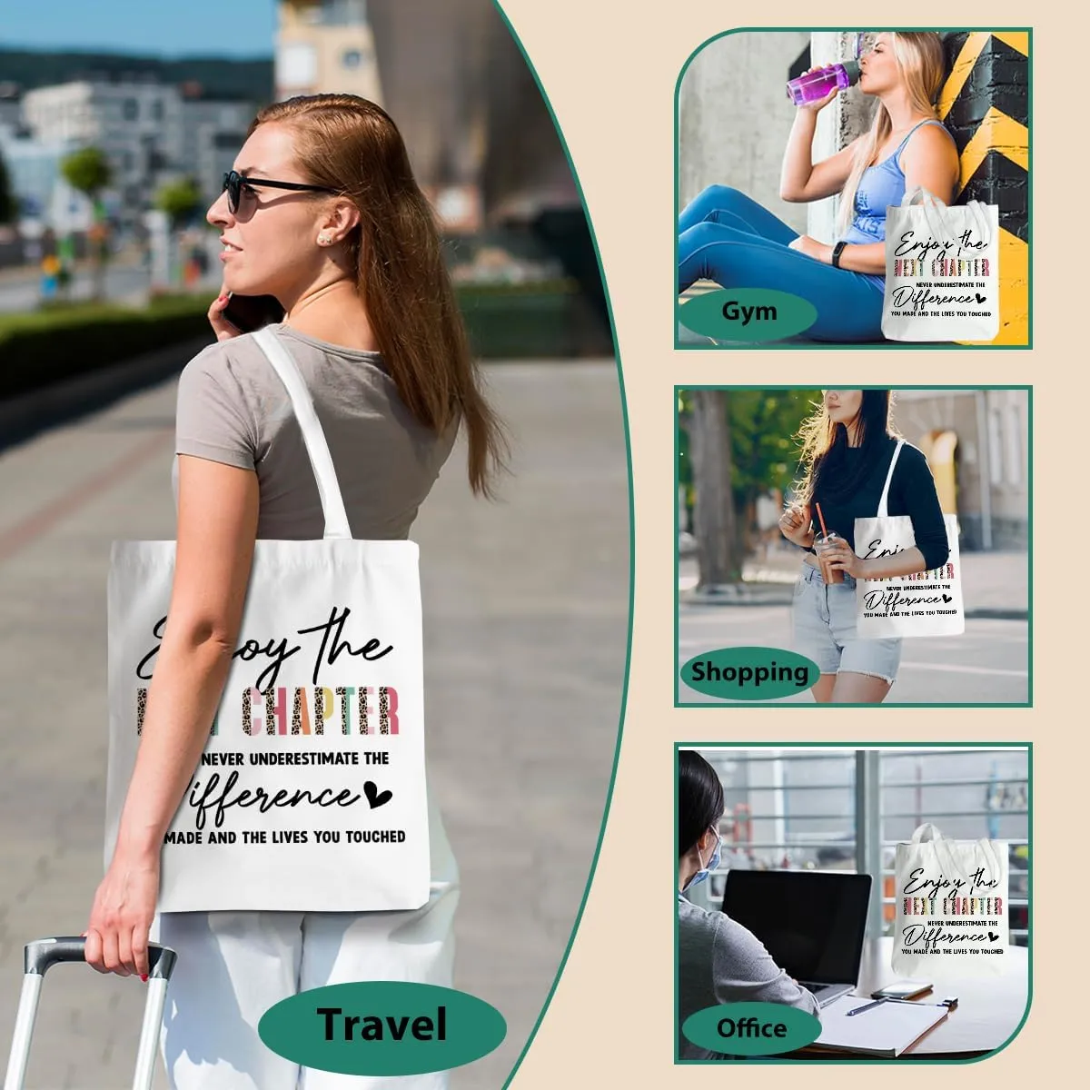 Christian Gifts Retirement Gift for Woman, Inspirational Tote Bag Beach Bag, Going Away Gift Reusable Grocery Bag