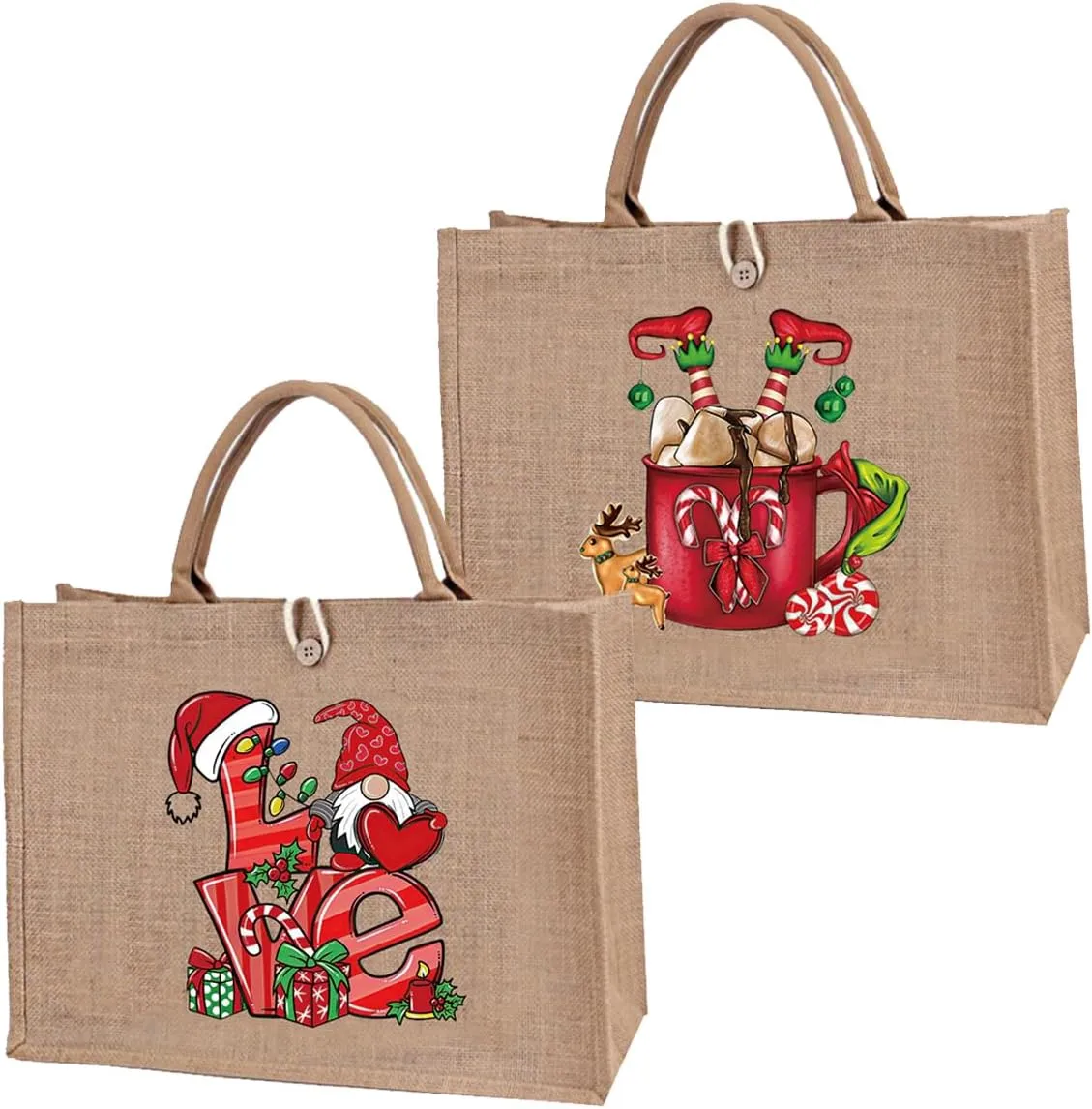 Christmas Gift Bags Reusable Large Weaving Beach Travel Tote Straw Bag for Women