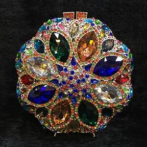 Circle Rhinestone Clutch