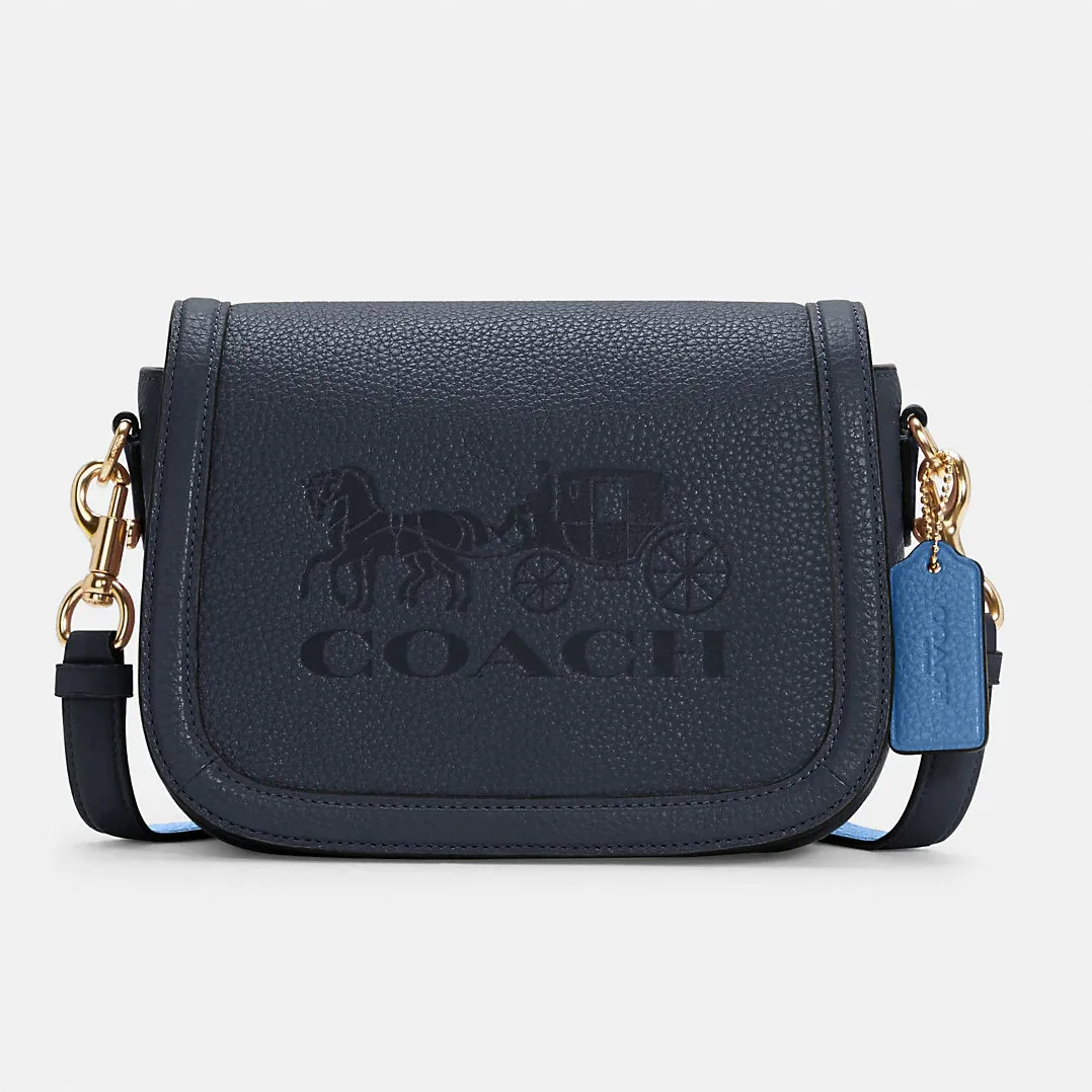 COACH Saddle Bag With Horse And Carriage with Detachable Strap for Shoulder/Crossbody Wear