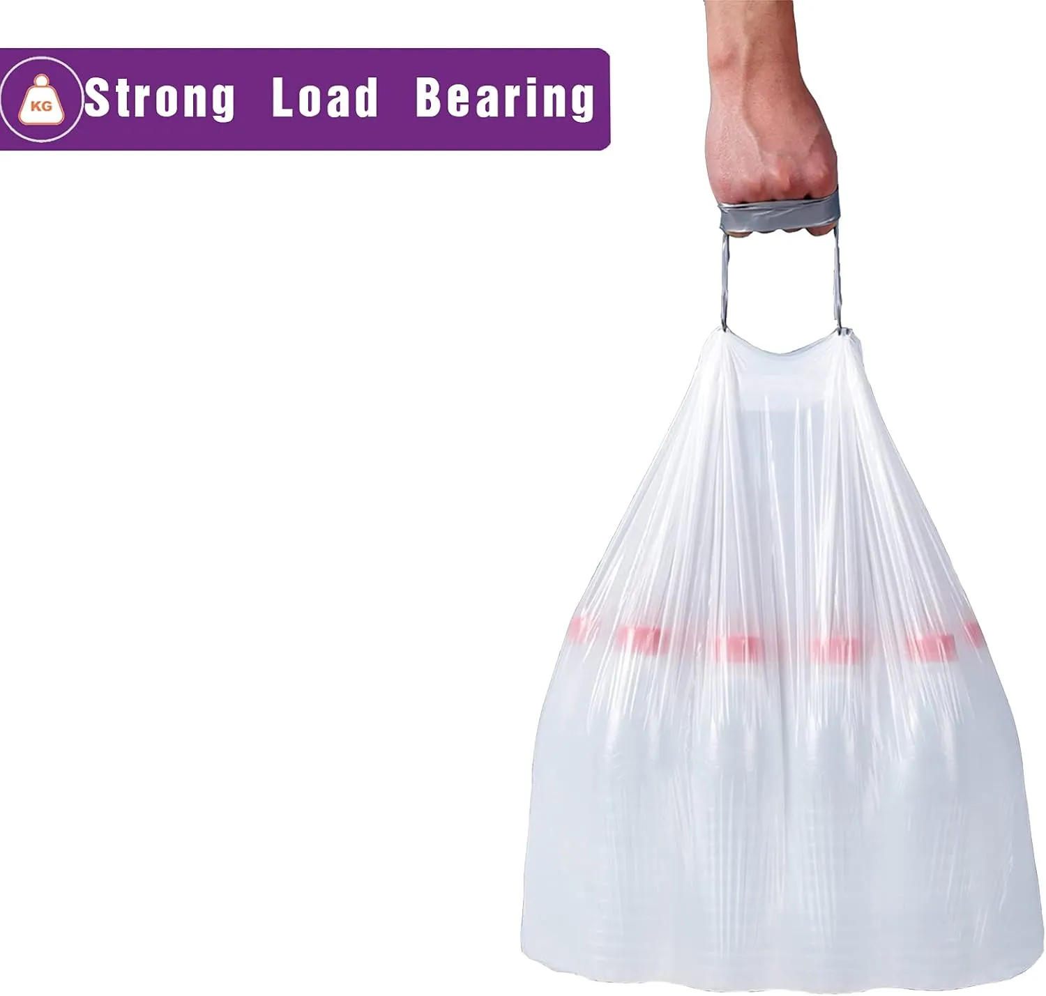 Code K Drawstring Trash Bags Compatible with simplehuman Code K | 9-12 Gallon 35-45 Liter | 100 Count | 1.2 Mil | Heavy Duty White Custom Fit Garbage Liners (Pack of 1)