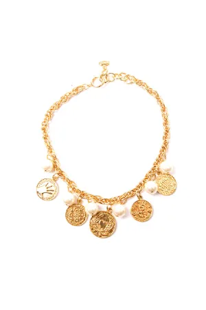 Coin and Pearl Necklace