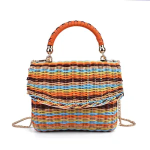 Color Rattan Square Straw Bags