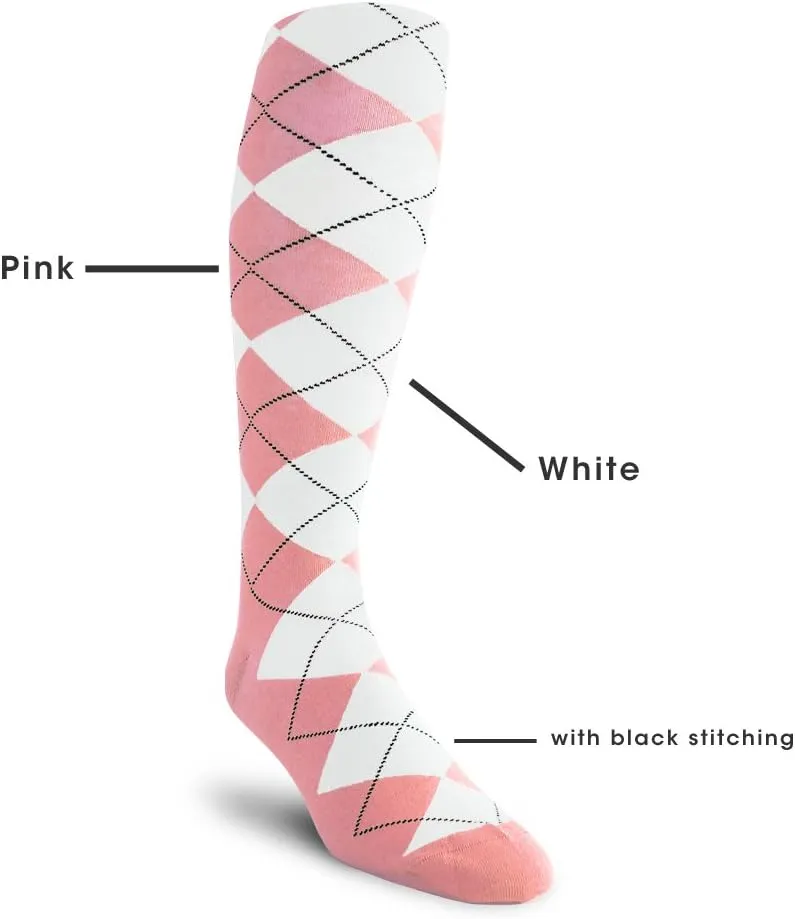 Colorful Knee High Argyle Cotton Socks For Men Women and Youth (AA-ZZ)