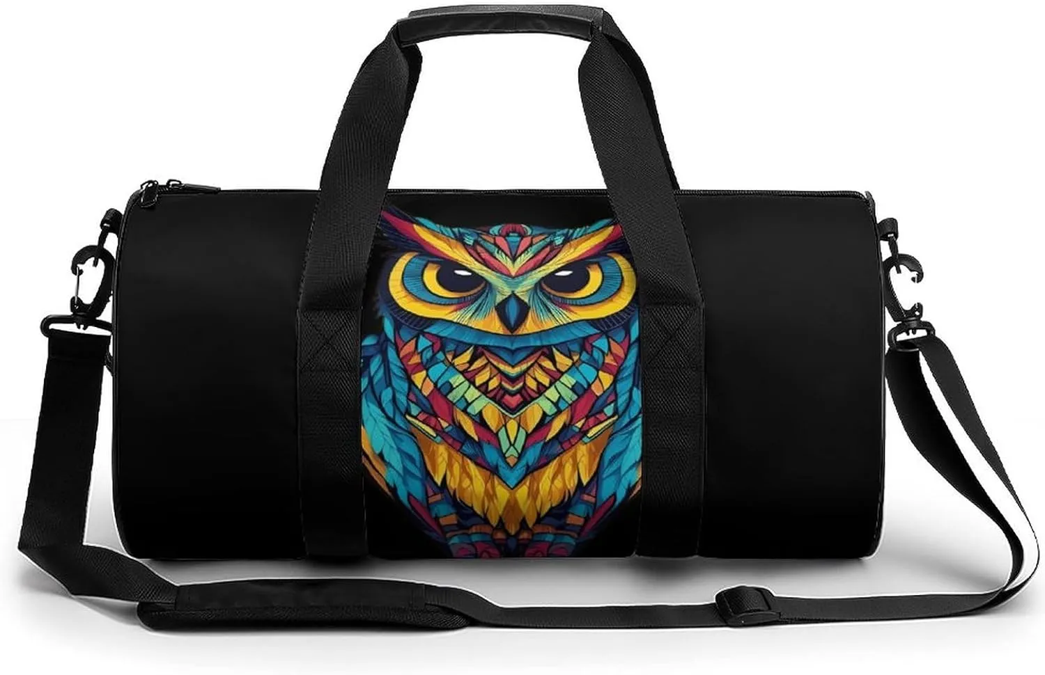 Colorful Owl Gym Bag Unisex Duffle Bags Crossbody Handbags for Workout Weekender Overnight Travel