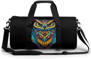 Colorful Owl Gym Bag Unisex Duffle Bags Crossbody Handbags for Workout Weekender Overnight Travel