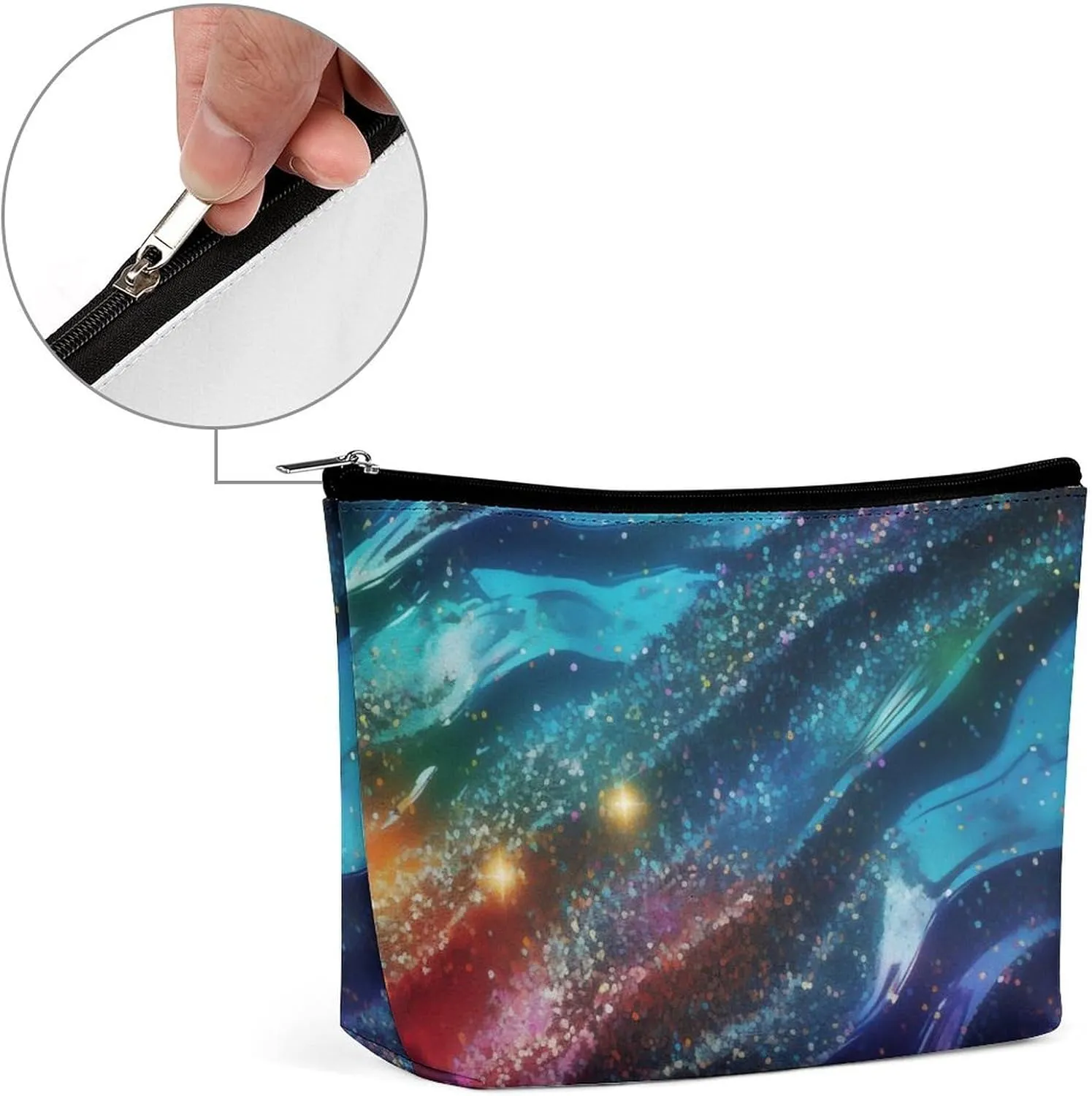 Colourful Makeup Bag,Portable Cosmetic Bag,Large Capacity Travel Toiletry Bag,Personalised for Women Graffiti Patterns Travel Makeup Bag with Zipper
