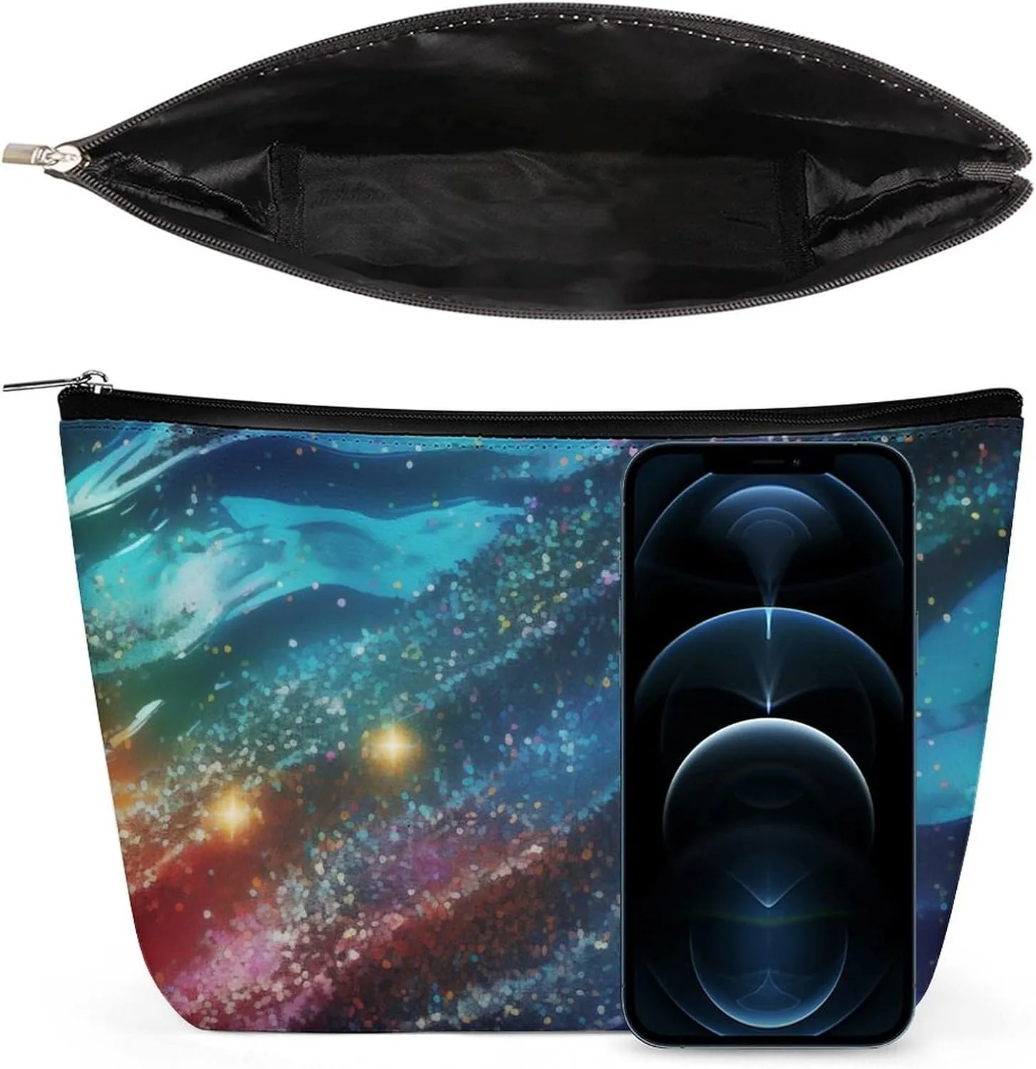 Colourful Makeup Bag,Portable Cosmetic Bag,Large Capacity Travel Toiletry Bag,Personalised for Women Graffiti Patterns Travel Makeup Bag with Zipper