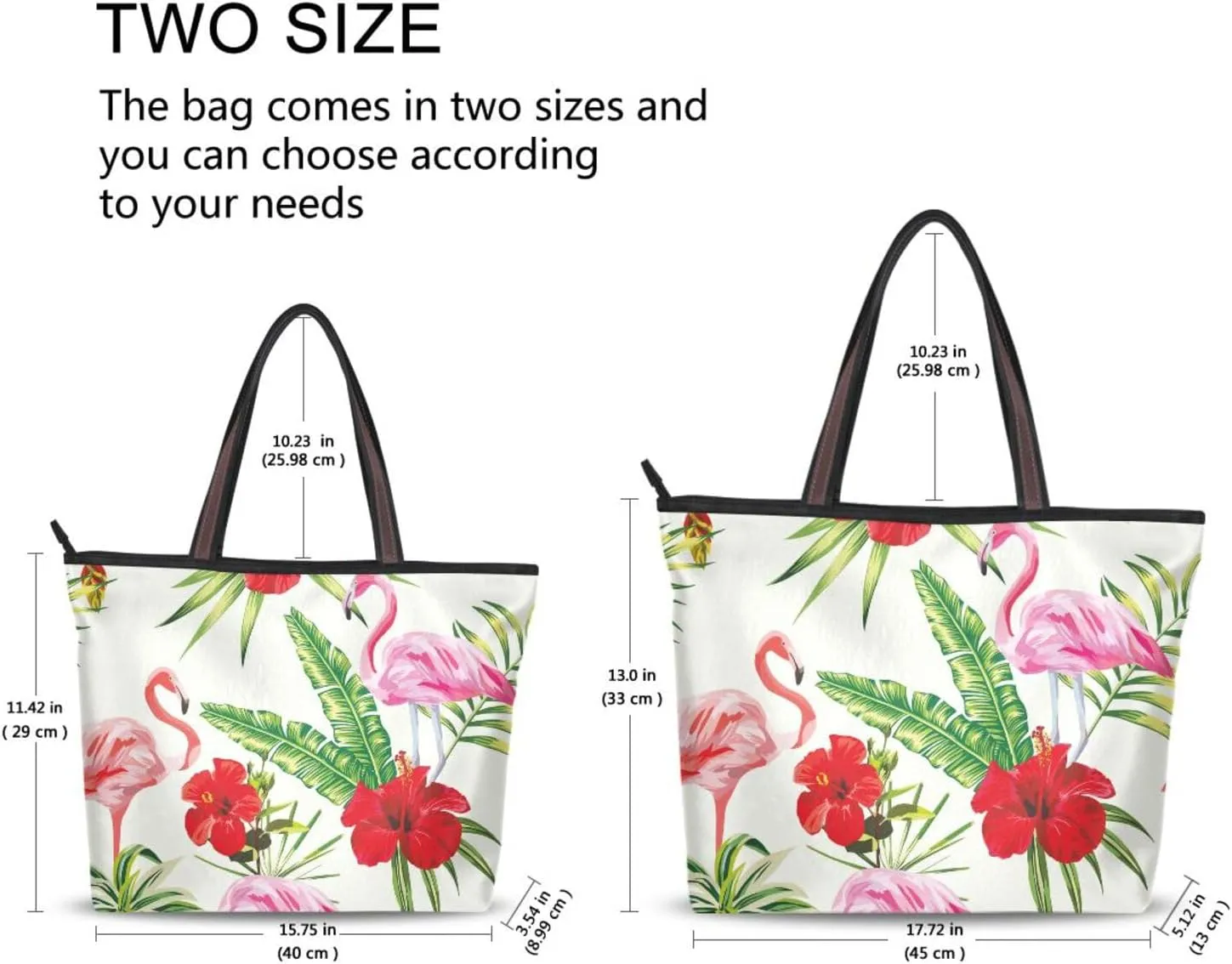 Composition-flamingo-flowers Tote Bags Handbags For Women Fashion Shoulder Bags