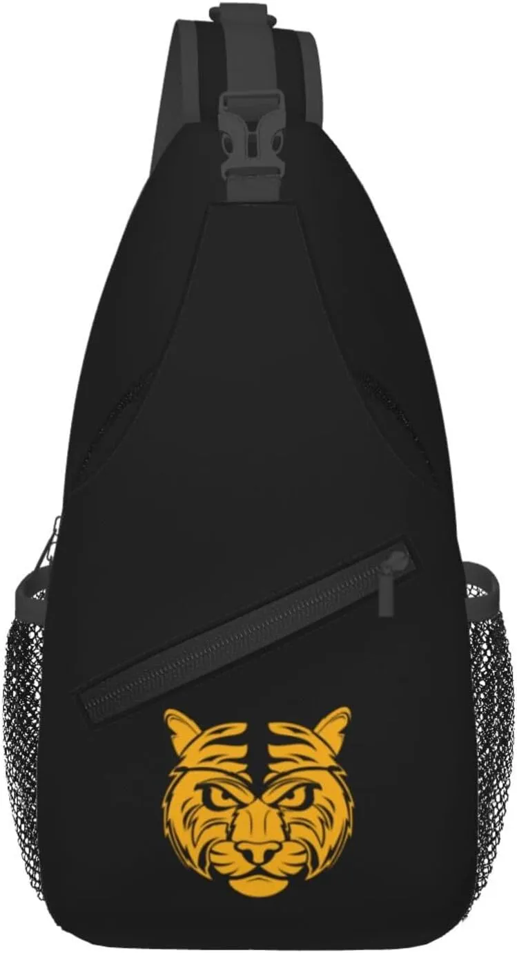 Cool Tiger Head Crossbody Bags For Women Men Chest Backpack Gym Shoulder Bag Travel Outdoor Sports Casual Crossbody Bags