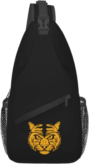 Cool Tiger Head Crossbody Bags For Women Men Chest Backpack Gym Shoulder Bag Travel Outdoor Sports Casual Crossbody Bags