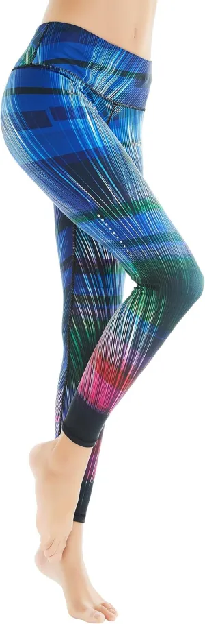 COOLOMG Women Yoga Leggings Running Tights Low Rise Leggings Workout Gym with Hidden Pockets
