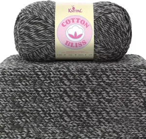 Cotton Bliss Soft Cotton Blend Yarn for Crocheting, 4 Skeins, 640Yds/400G, Free Patterns - #4 Medium Worsted Weight Yarn for Baby Blanket - Charcoal Moss