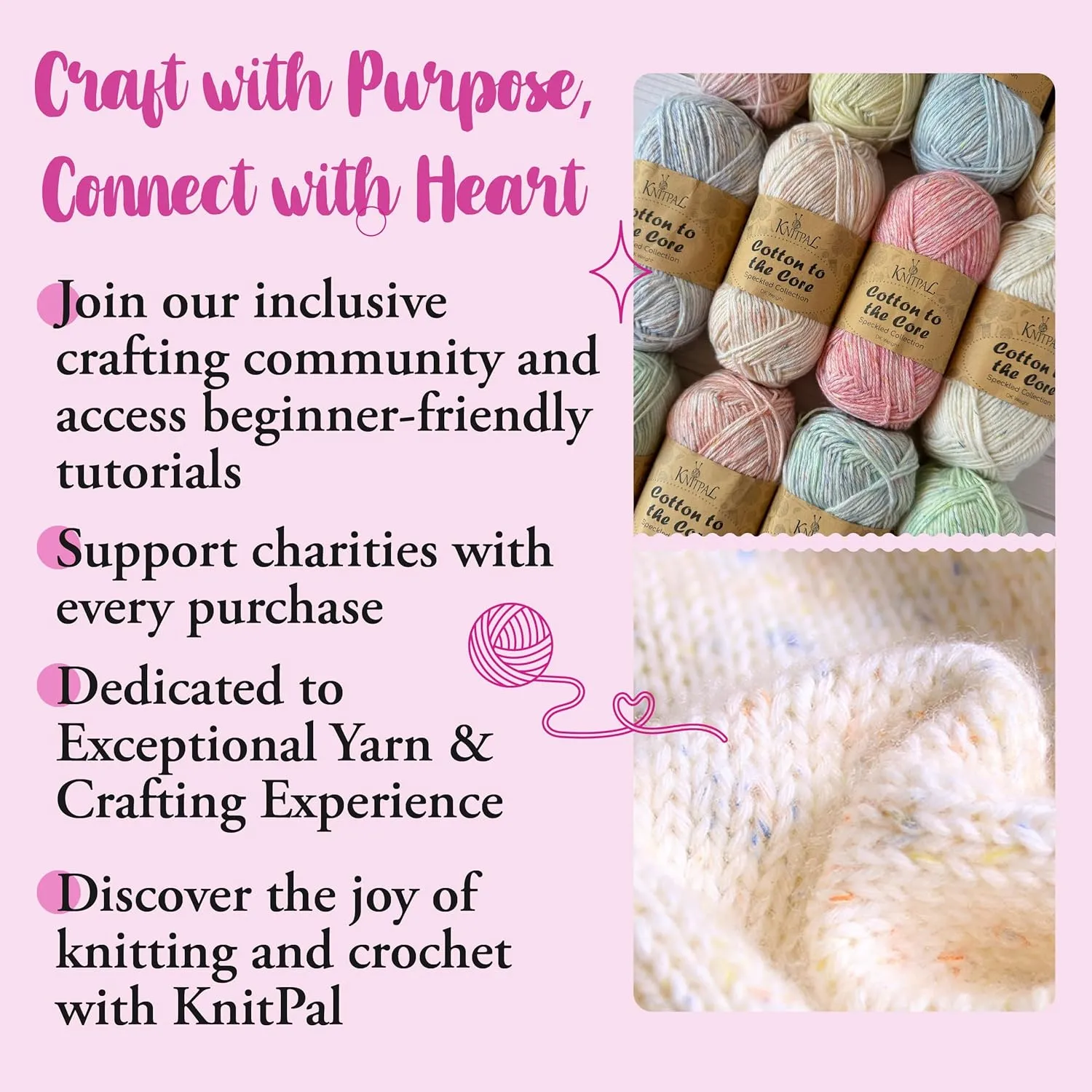 Cotton to The Core Cotton Yarn for Crocheting, 6 Skeins, 852Yds/300G, Free Patterns - Soft Baby Yarn for Knitting - 3 DK Light Worsted Weight - Butter Yellow