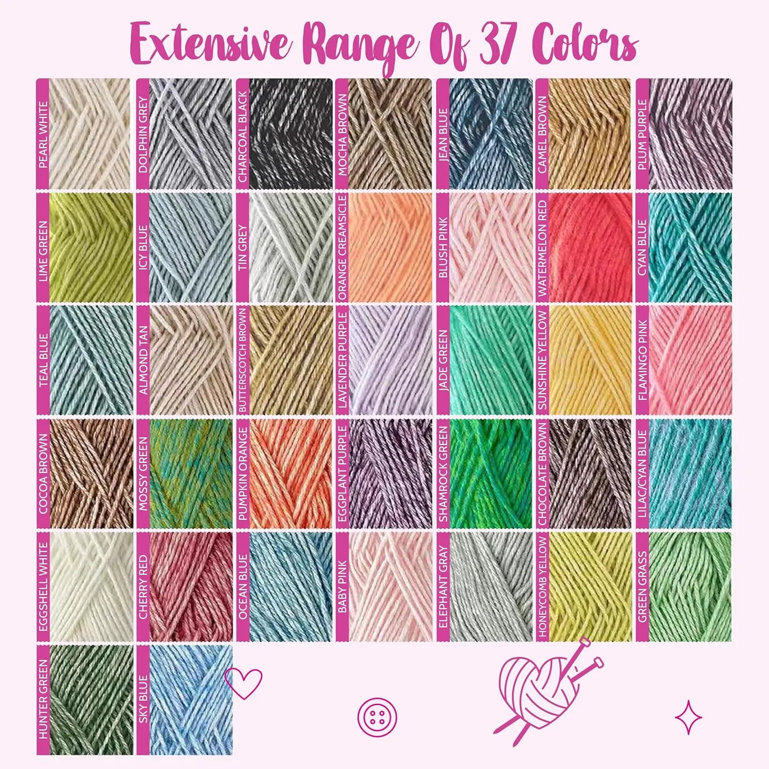 Cotton to The Core Cotton Yarn for Crocheting, 6 Skeins, 852Yds/300G, Free Patterns - Soft Baby Yarn for Knitting - 3 DK Light Worsted Weight - Butter Yellow