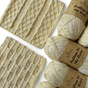 Cotton to The Core Speckled Soft Baby Yarn for Crocheting, 6 Skeins, 810Yds/300G, Free Patterns - Size 3 DK Light Worsted Weight Cotton Yarn for Knitting - Canary Yellow