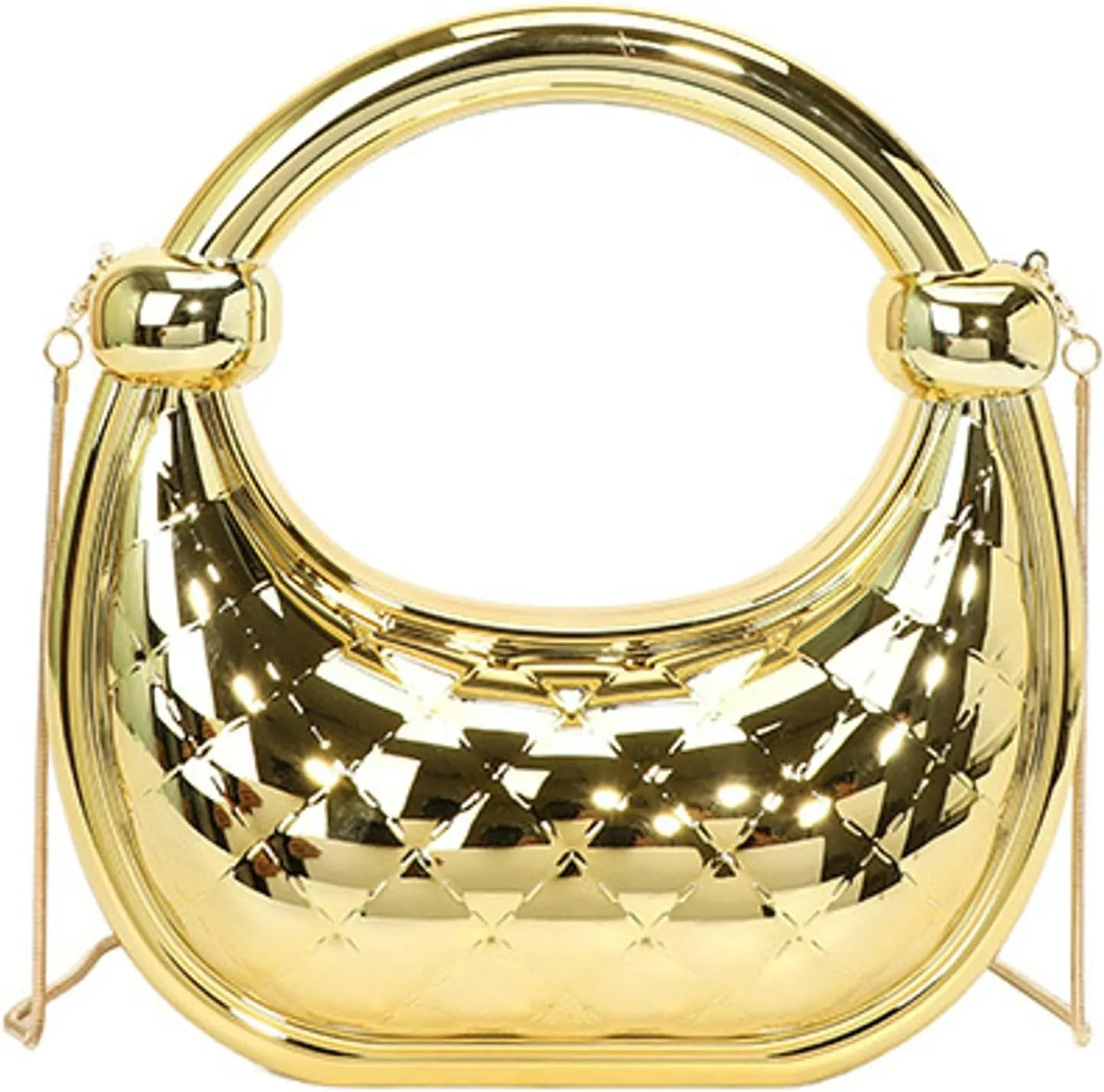 Crescent Handbag good Purse Metallic Plaid Evening Purse Home Decor Party Cocktail