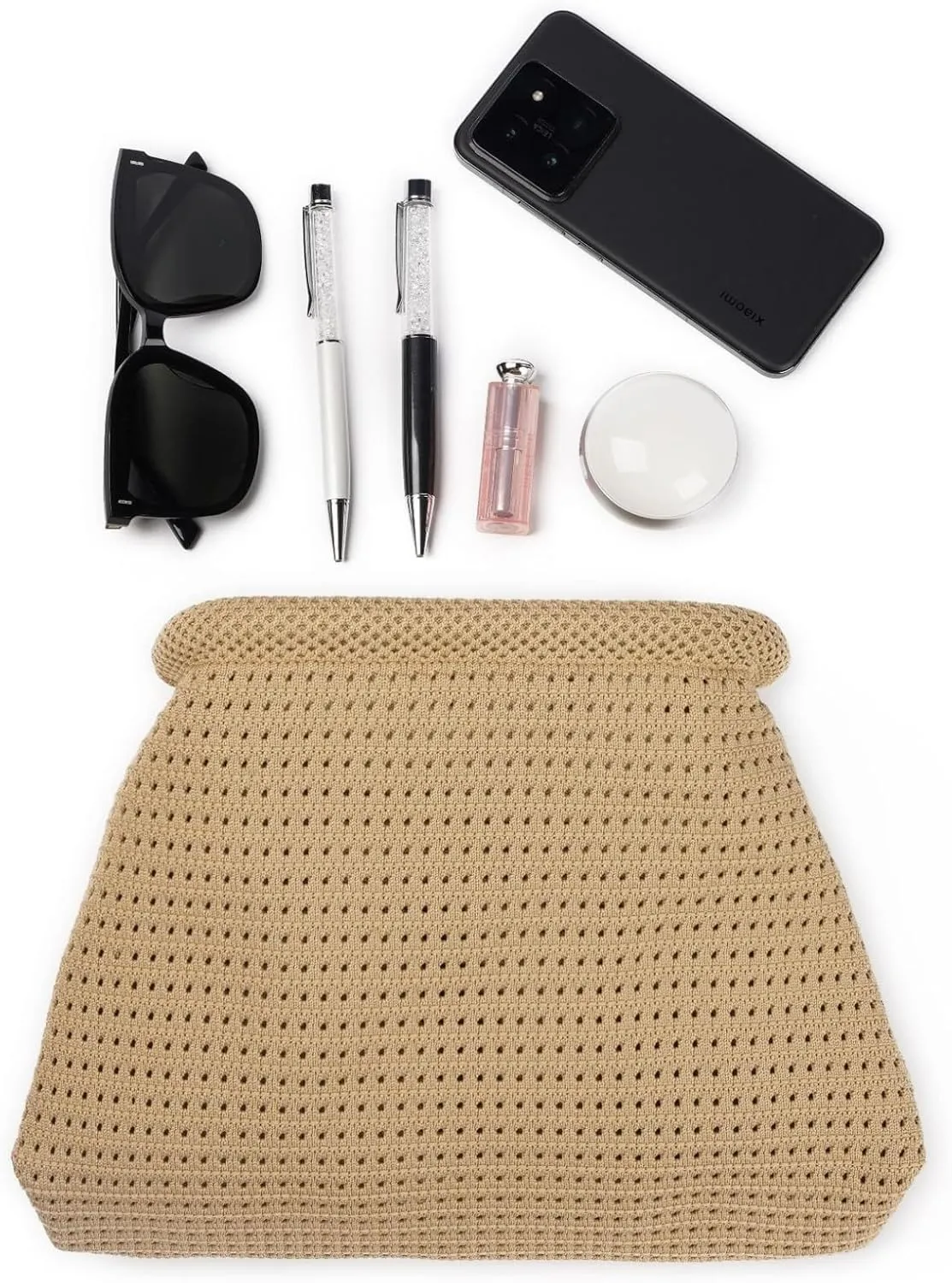 Crochet Clutch Summer Beach Purse Women 2025 Evening Handbag Woven Chain Crossbody Dumpling Knit Cloud Bag