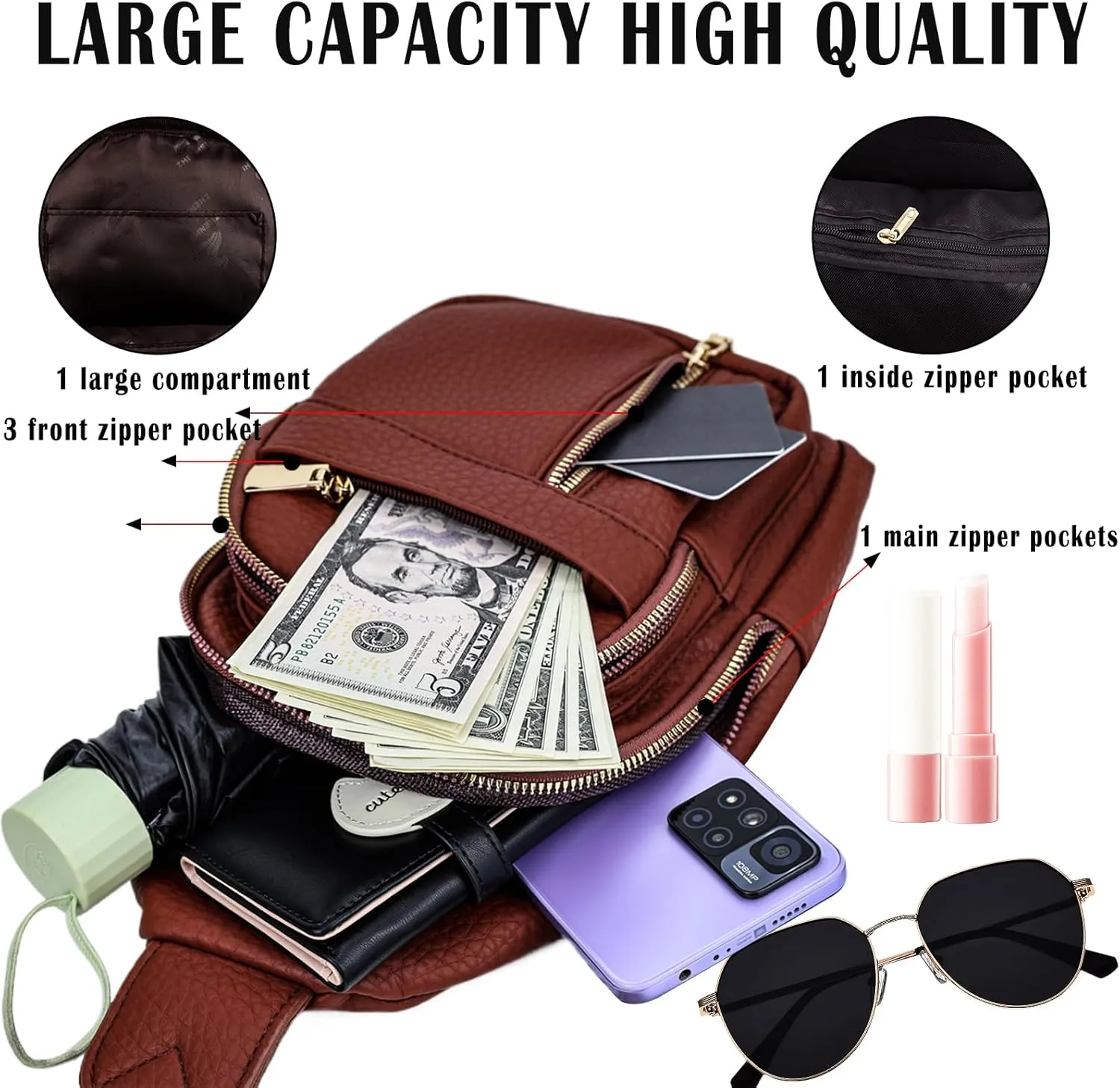 Cross Body Bags for Woman Men Sling Bag Chest Bag with Adjustable Strap Crossbody Handbags Women's Crossbody Bags