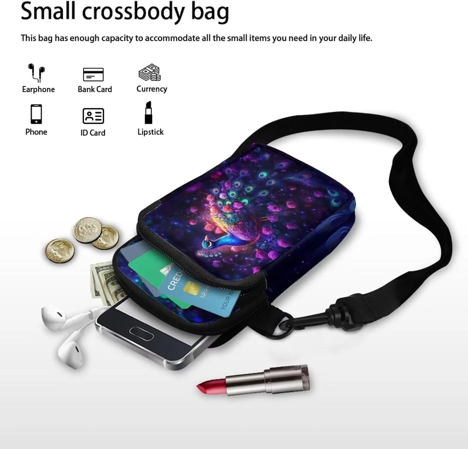 Crossbody Bag Crossbody Purses for Women Shoulder Bags with Strap Casual Polyester Shoulder Bag