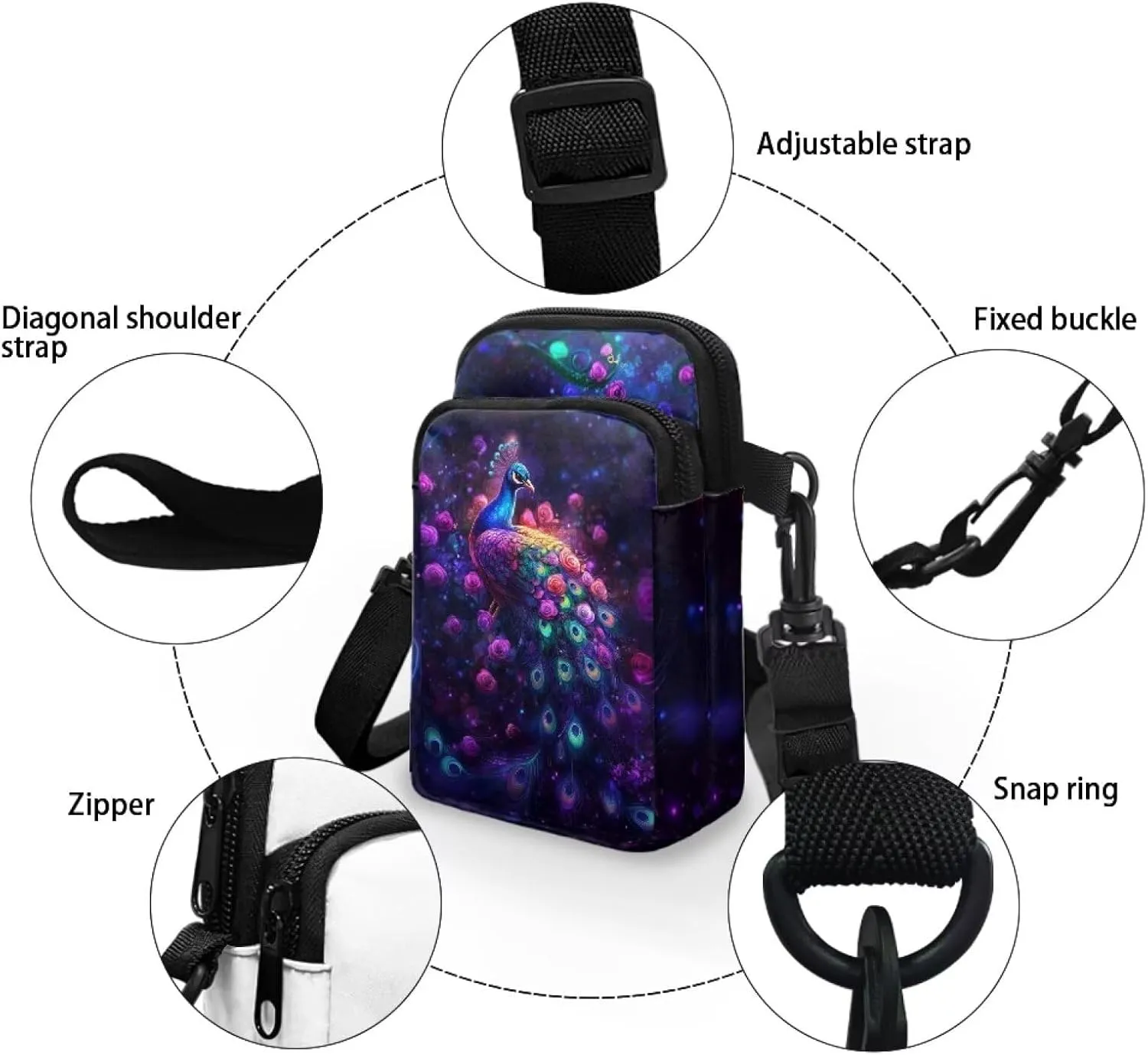 Crossbody Bag Crossbody Purses for Women Shoulder Bags with Strap Casual Polyester Shoulder Bag