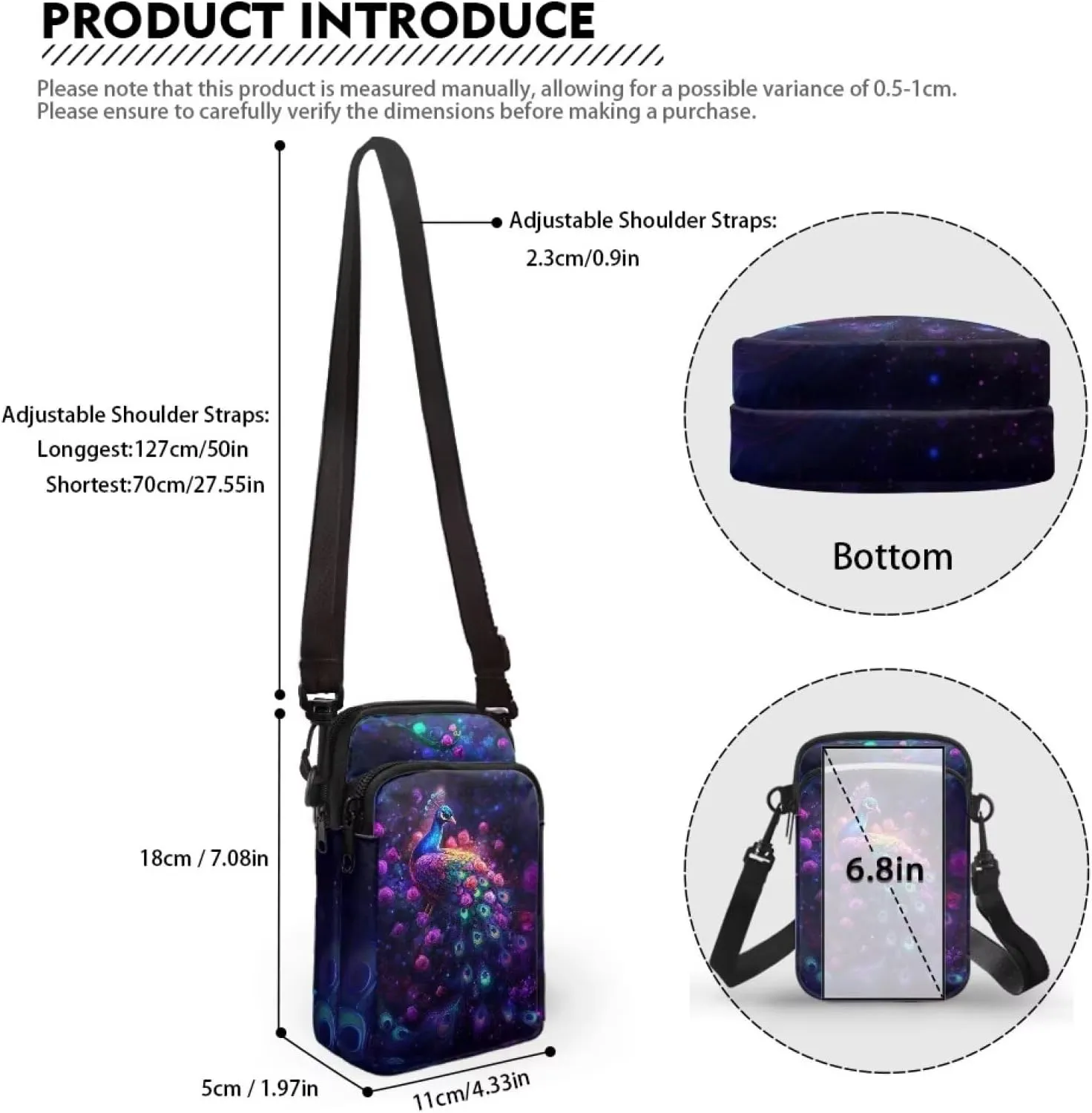 Crossbody Bag Crossbody Purses for Women Shoulder Bags with Strap Casual Polyester Shoulder Bag