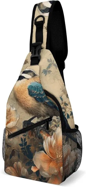 Crossbody Bag for Women Men Chest Bag Fish And Umbrella Sling Bag Crossbody Shoulder Bag Sling Backpack