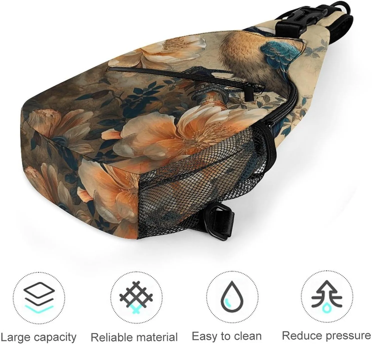 Crossbody Bag for Women Men Chest Bag Fish And Umbrella Sling Bag Crossbody Shoulder Bag Sling Backpack
