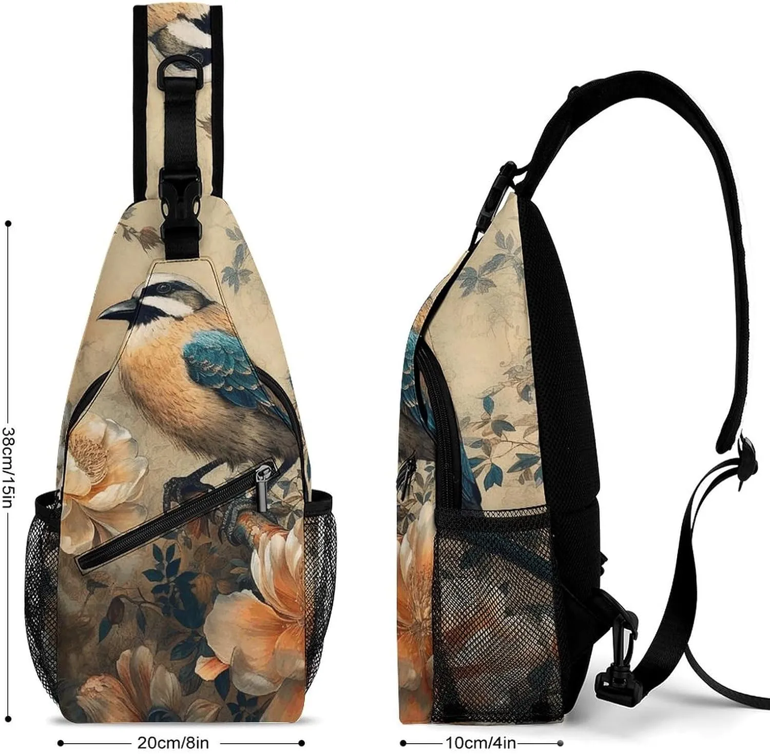 Crossbody Bag for Women Men Chest Bag Fish And Umbrella Sling Bag Crossbody Shoulder Bag Sling Backpack