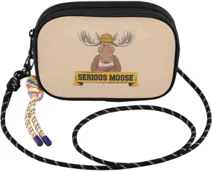 Crossbody Bags for Women Moose Serious Funny Cell Phone Purses Women's Shoulder Handbag Wallet Purse with Rope Pendant