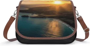 Crossbody Bags for Women Sunrise Over Hawaii Printed Purses Casual Flap Crossbody Bags Fashion Shoulder Handbags for Women