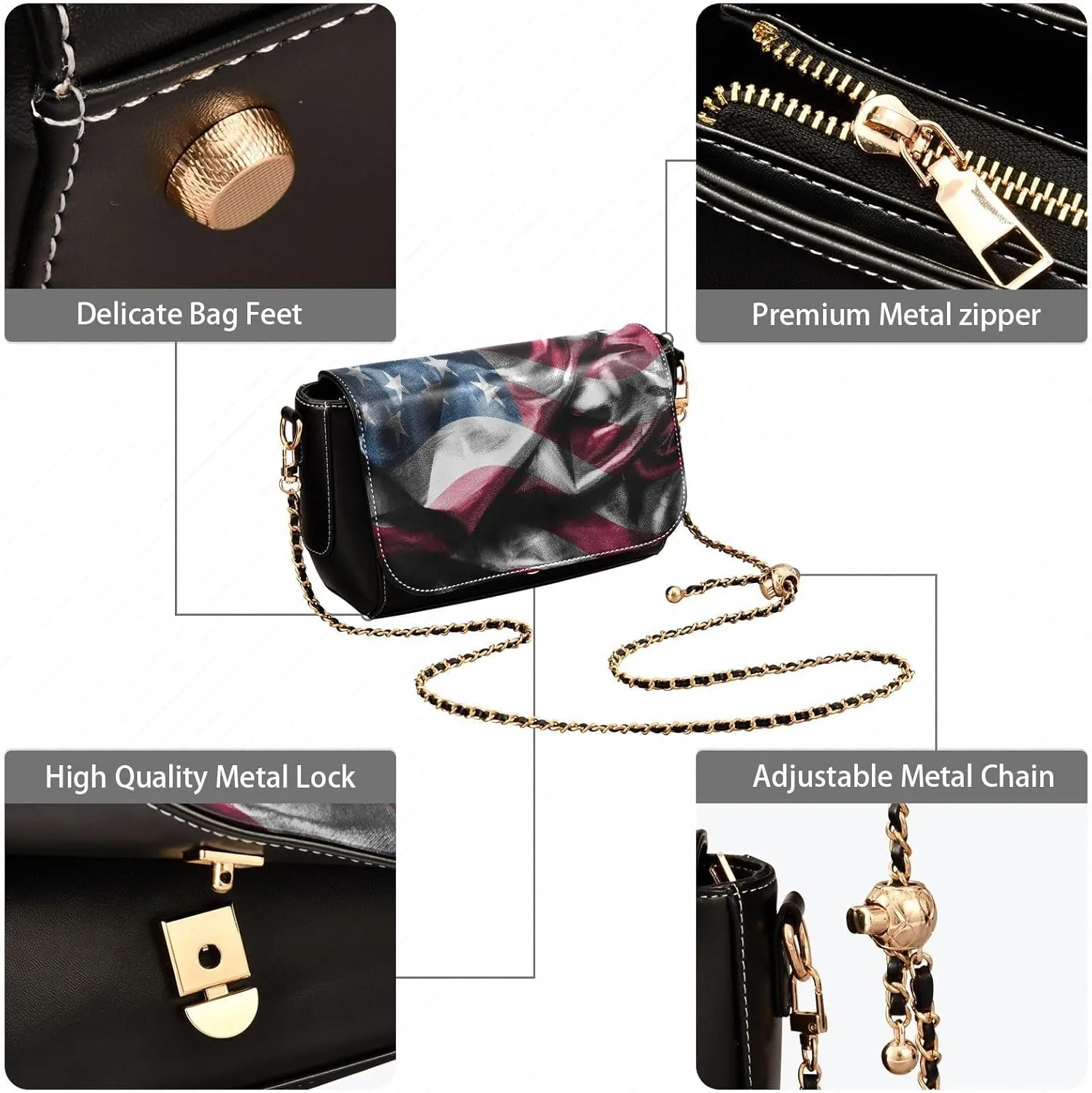 Crossbody Bags for Women Trendy Women's Black Shoulder Bag Small PU Leather Flap Cross Body Bag Handbags