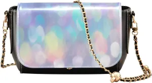 Crossbody Bags for Women Trendy Women's Black Shoulder Bag Small PU Leather Flap Cross Body Bag Handbags