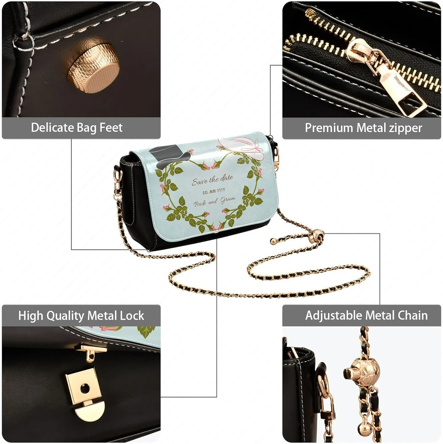Crossbody Bags for Women Trendy Women's Black Shoulder Bag Small PU Leather Flap Cross Body Bag Handbags