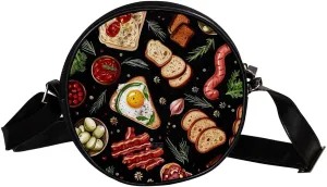 Crossbody Bags for Women,Crossbody Bag Men,Small Sling Bag,Food Breakfast,Crossbody Purse