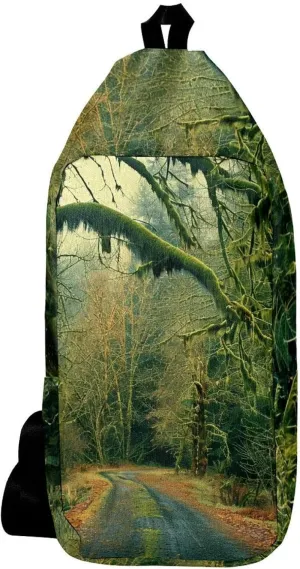 Crossbody Bags for Women,Crossbody Bag Men,Small Sling Bag,Scenic Road in Forest,Crossbody Purse