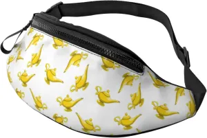 Crossbody Fanny Packs for Women Men - glod lamp Pattern Running Belt Bag Travel Waist Bag for Women Men