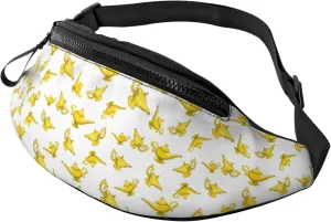 Crossbody Fanny Packs for Women Men - lamp Pattern glod Running Belt Bag Travel Waist Bag for Women Men