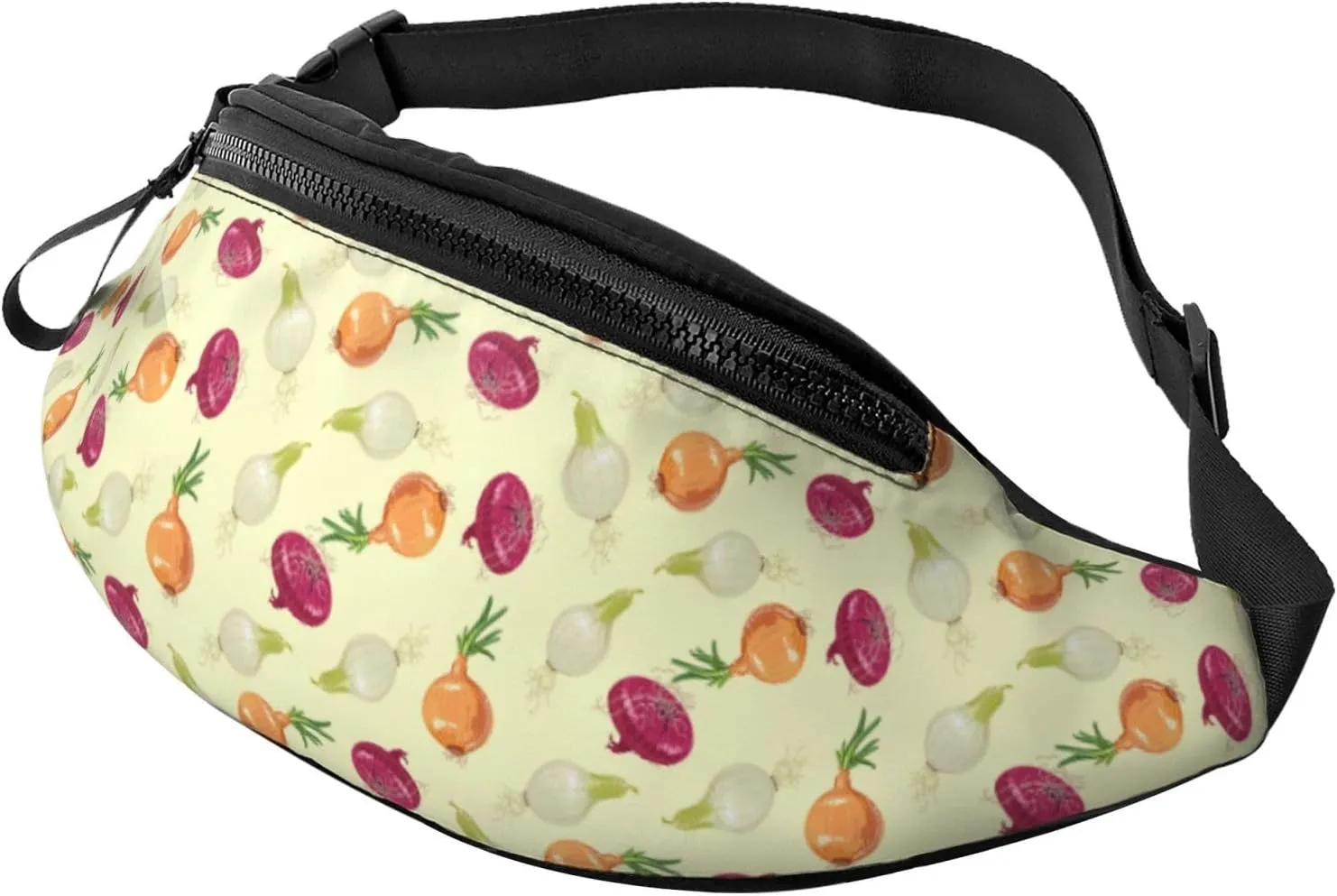 Crossbody Fanny Packs for Women Men - Onion Pattern colorful Running Belt Bag Travel Waist Bag for Women Men
