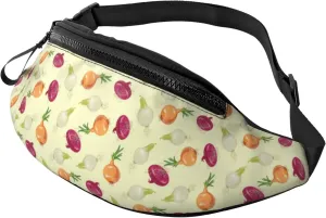 Crossbody Fanny Packs for Women Men - Onion Pattern colorful Running Belt Bag Travel Waist Bag for Women Men