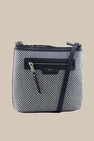 Crossbody Front Zip Bag in Navy