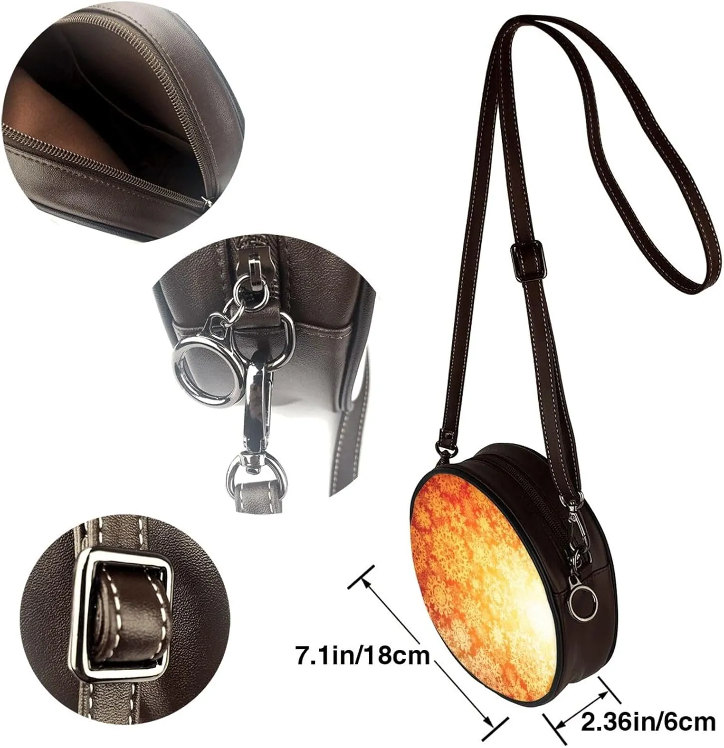 Crossbody Shoulder Bags for Women Small Round Satchel Handbags Purse