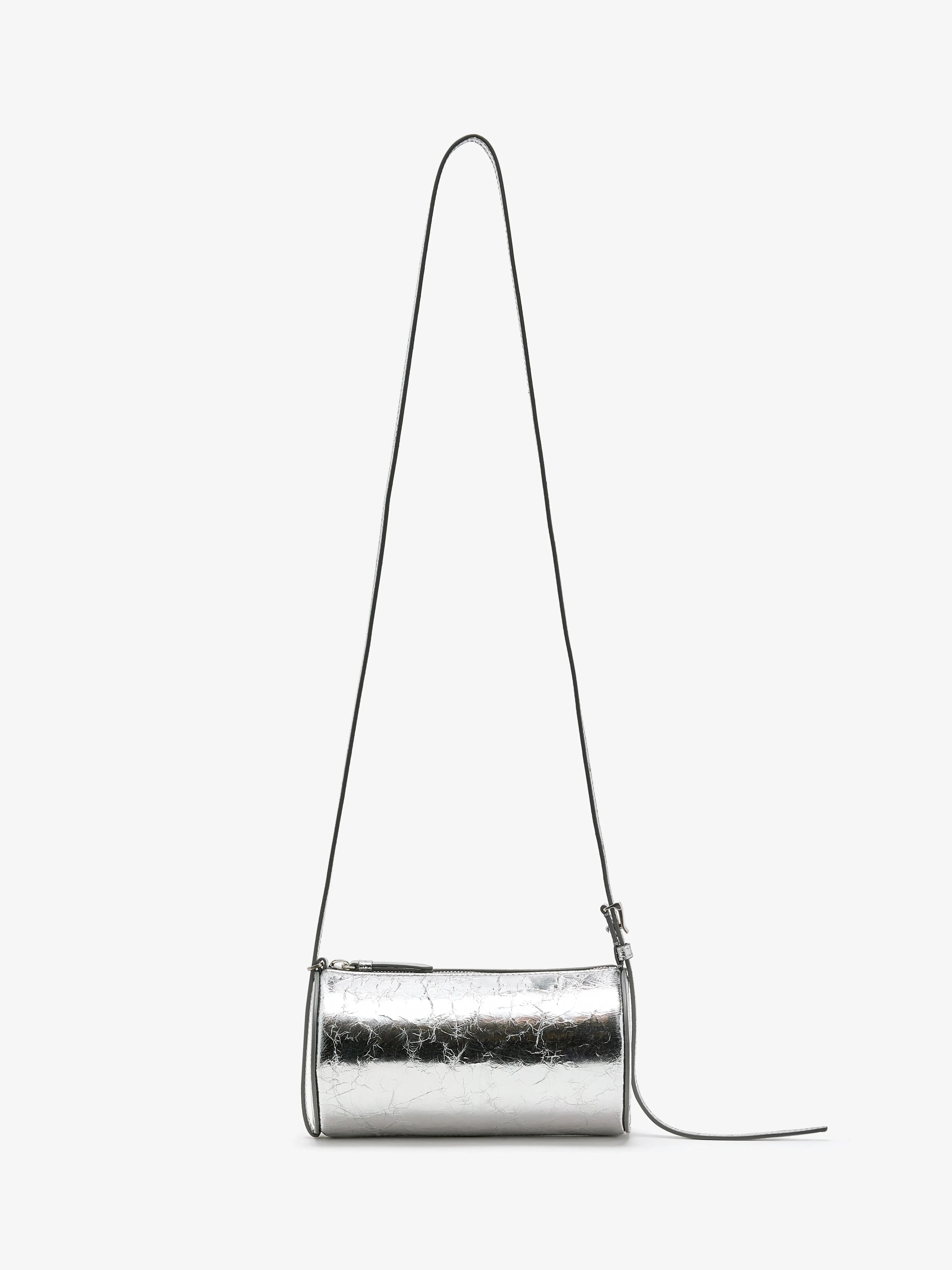 Crossbody Silo Bag in Crinkle Metallic