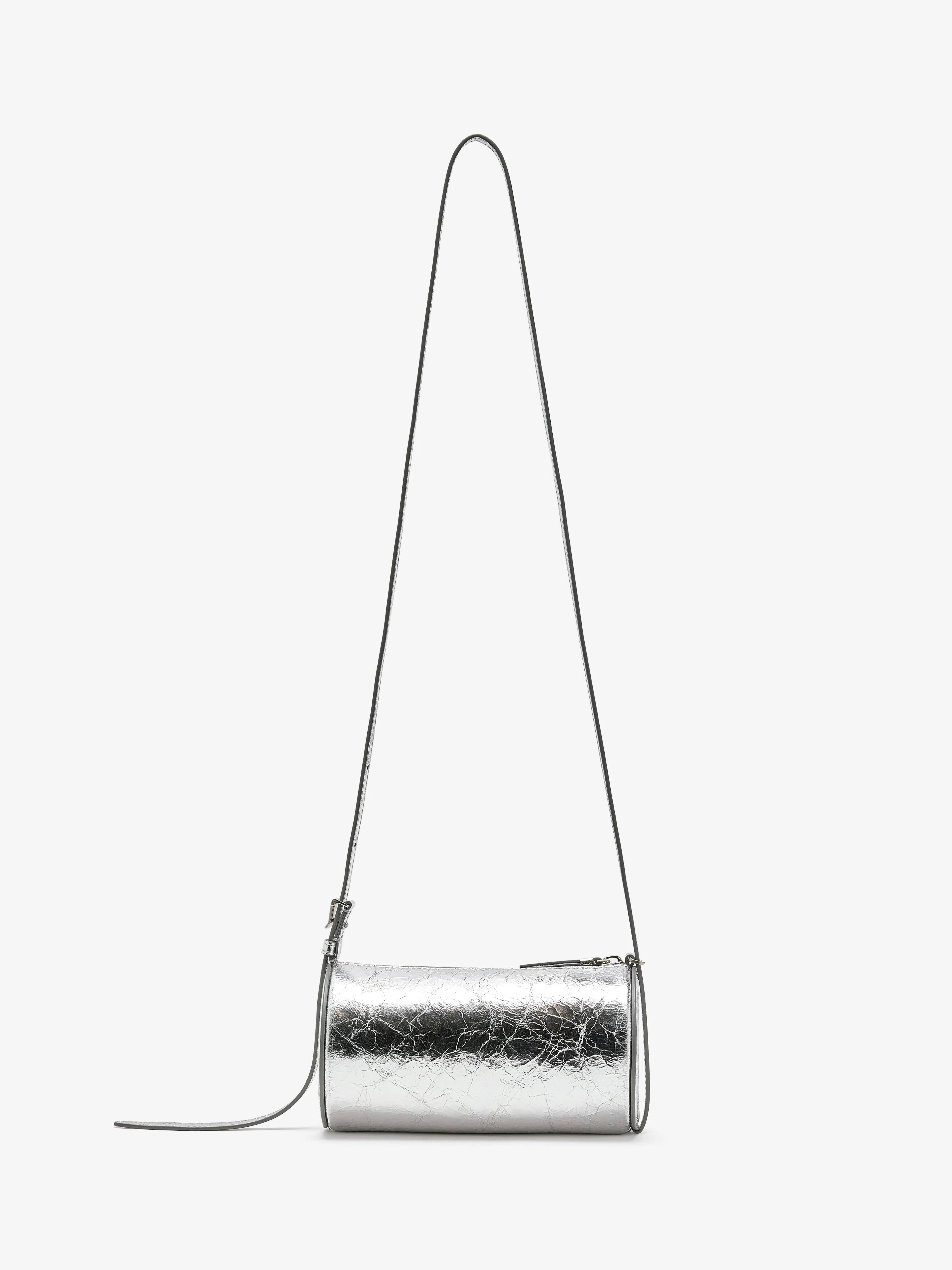 Crossbody Silo Bag in Crinkle Metallic