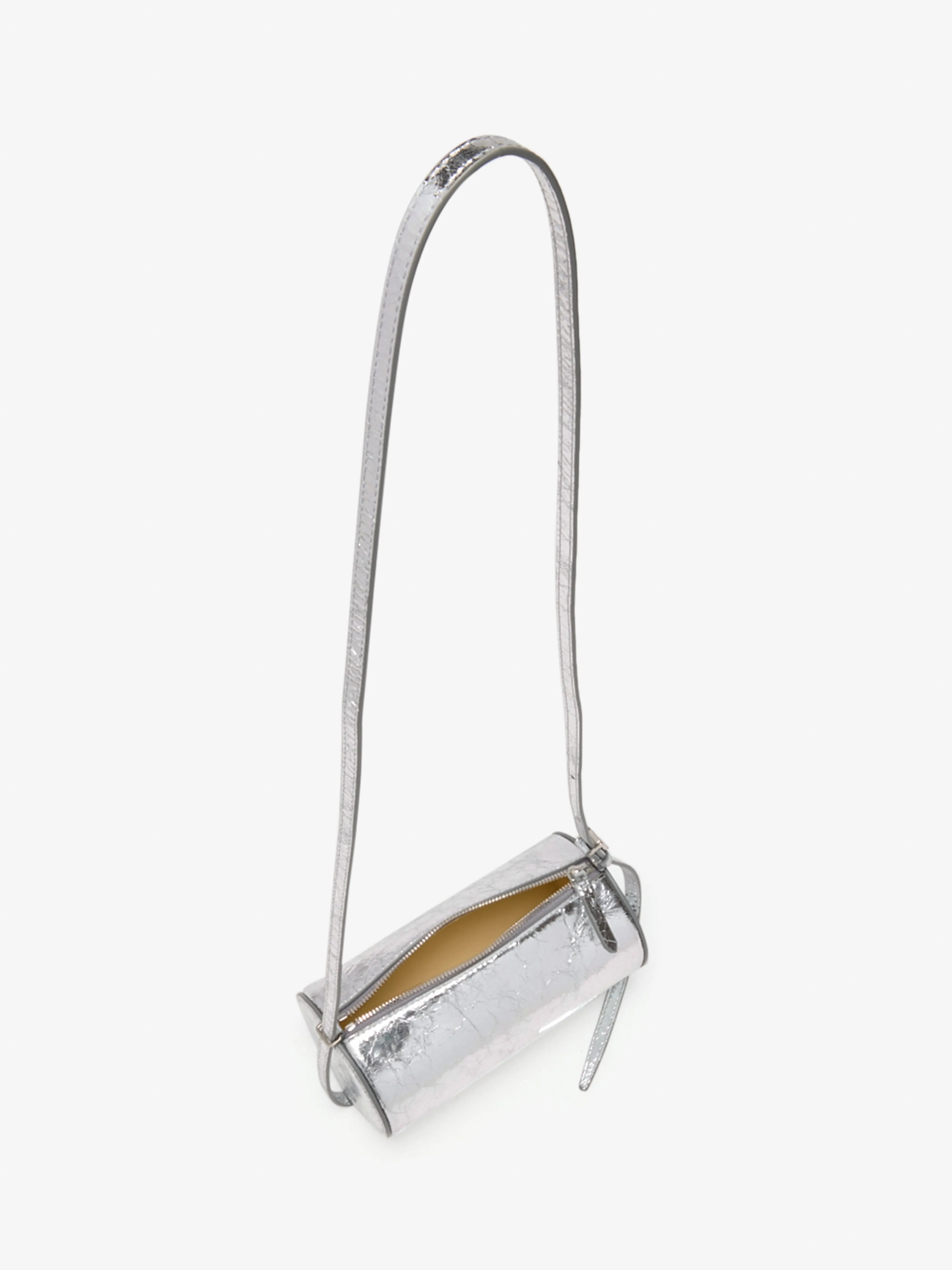 Crossbody Silo Bag in Crinkle Metallic