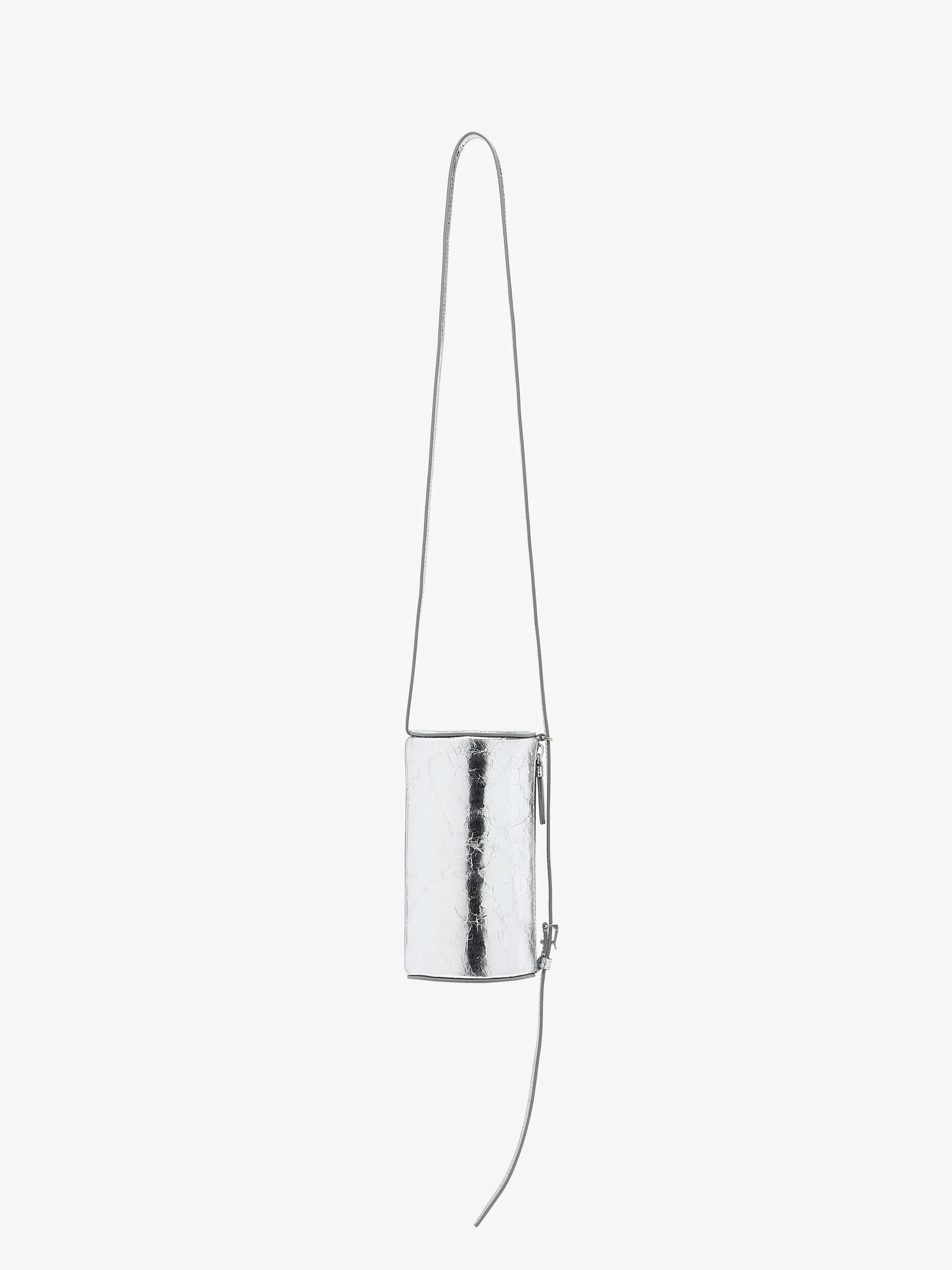 Crossbody Silo Bag in Crinkle Metallic