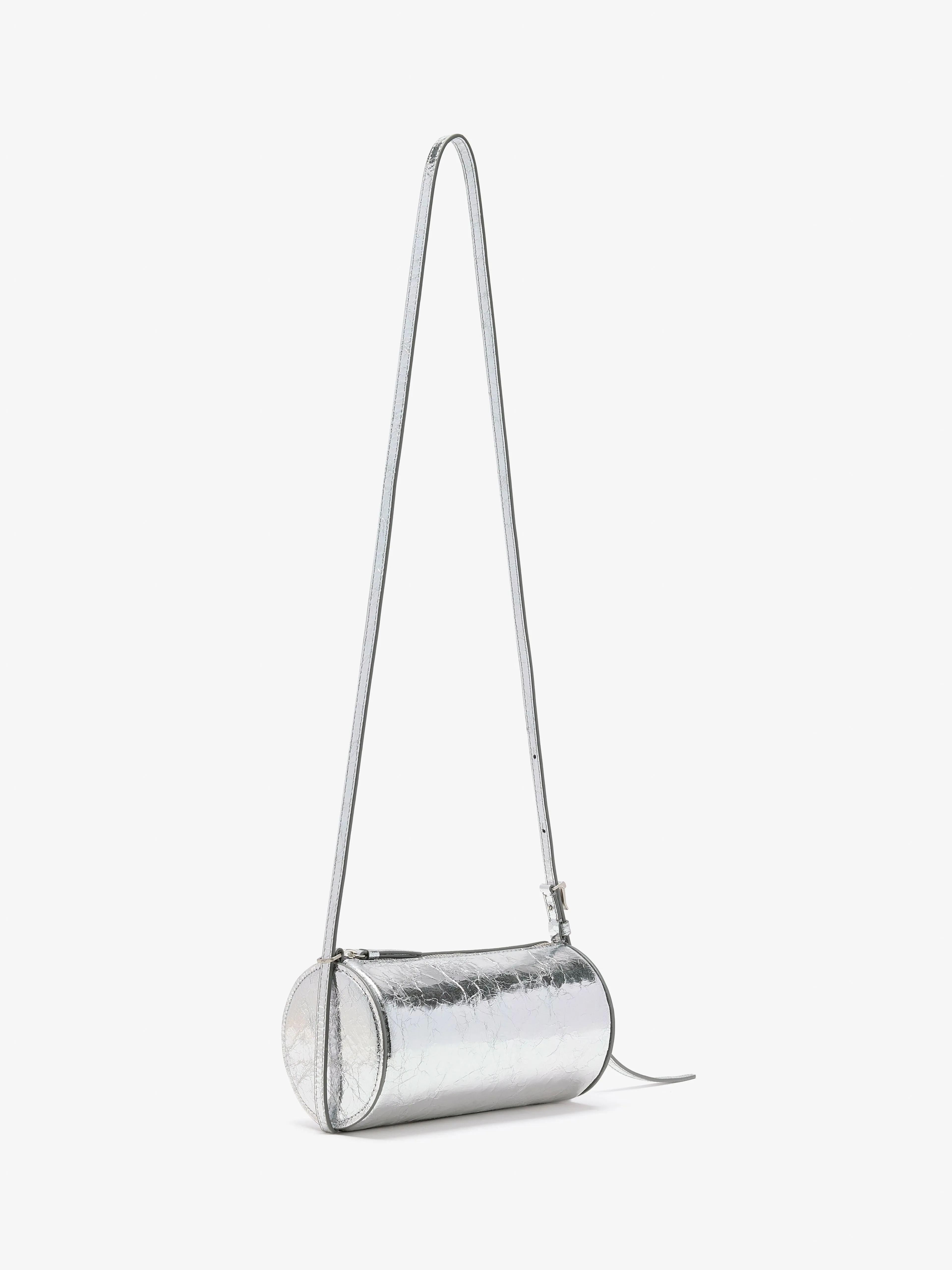 Crossbody Silo Bag in Crinkle Metallic