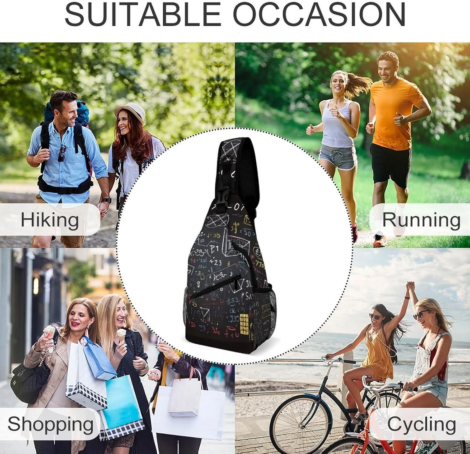 Crossbody Sling Bag Beagle Patterns Backpack Sling Bag Travel Hiking Chest Bag Shoulder Bag Daypack