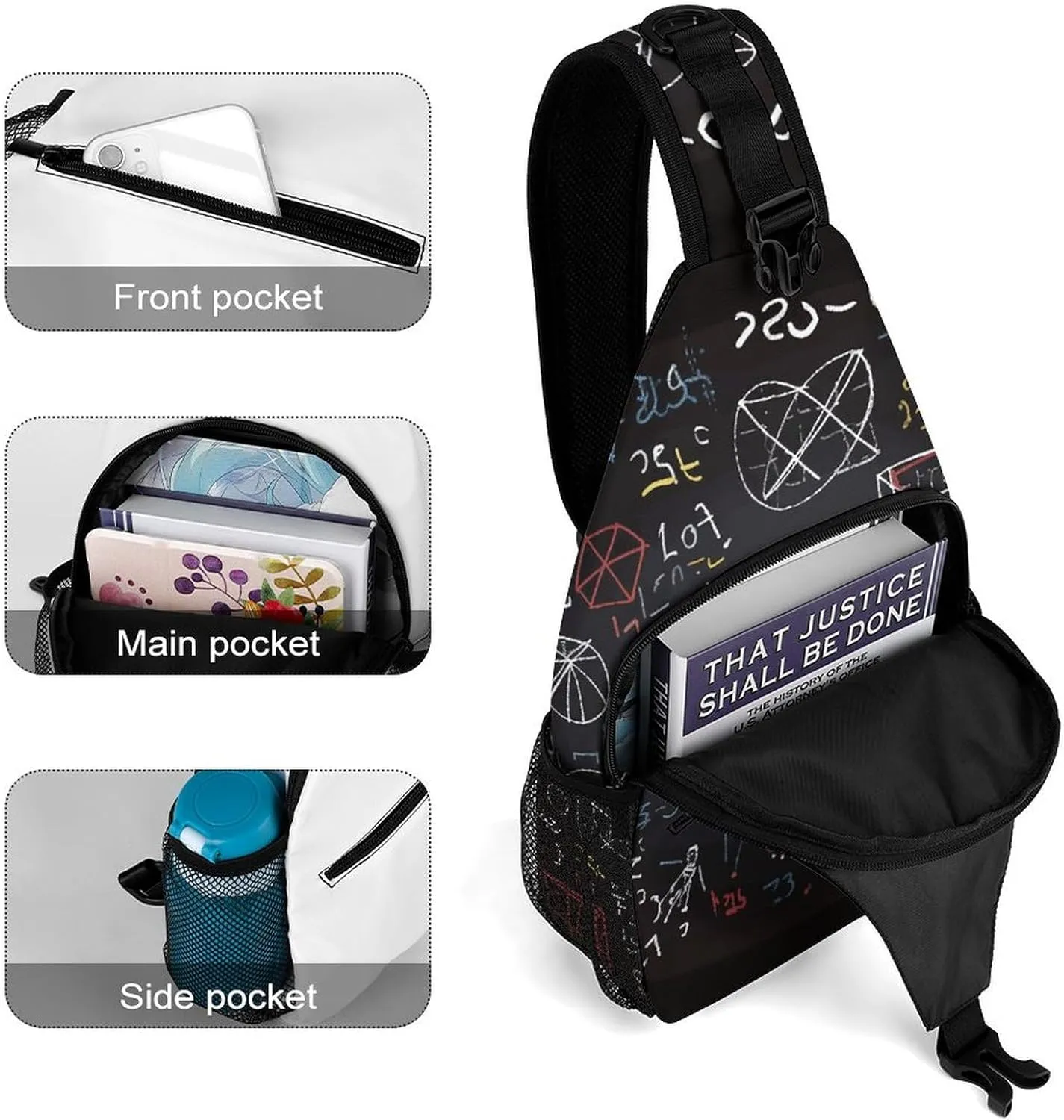 Crossbody Sling Bag Beagle Patterns Backpack Sling Bag Travel Hiking Chest Bag Shoulder Bag Daypack