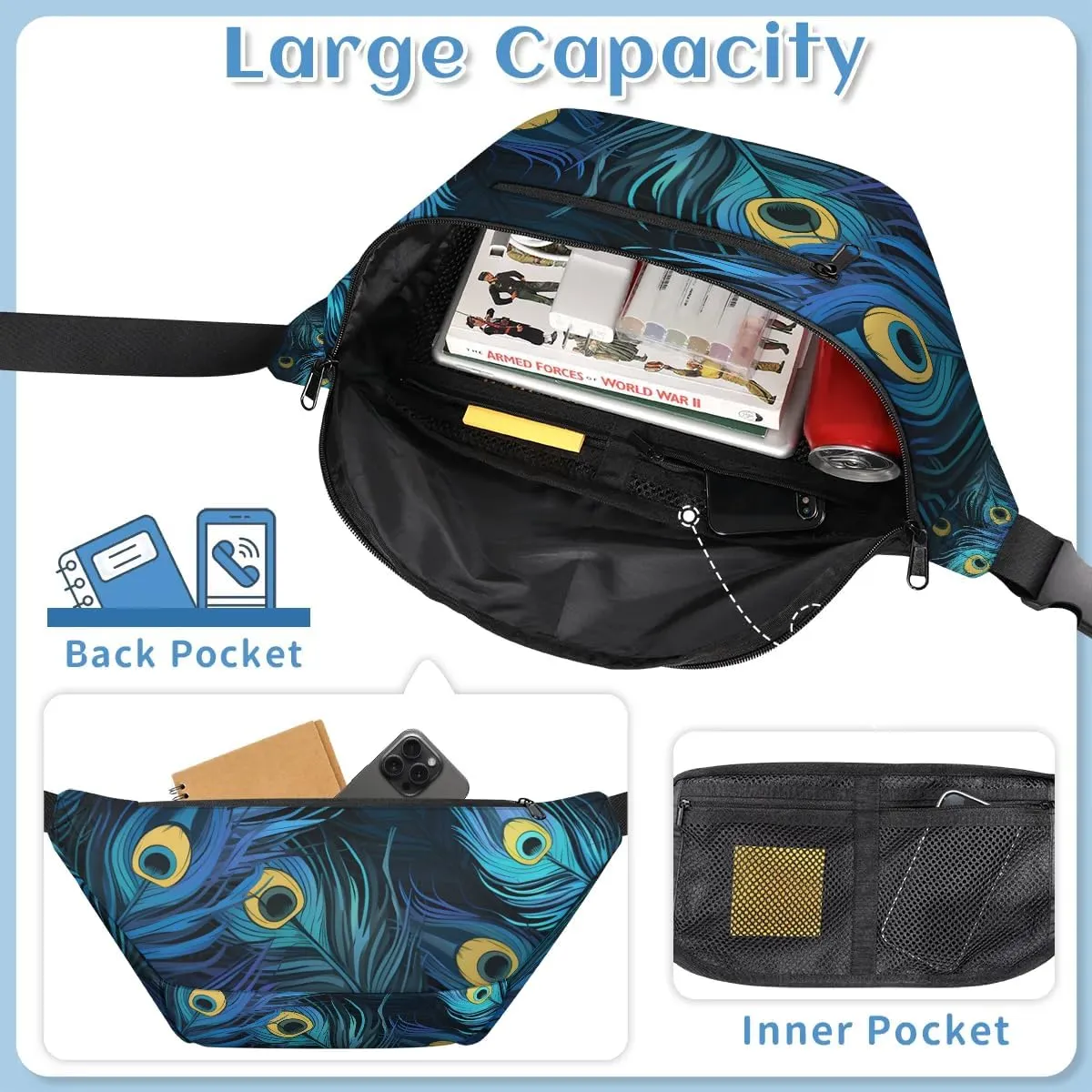 Crossbody Sling Bag for Women Men Farm Chicken Lightweight Waterproof Travel Essentials